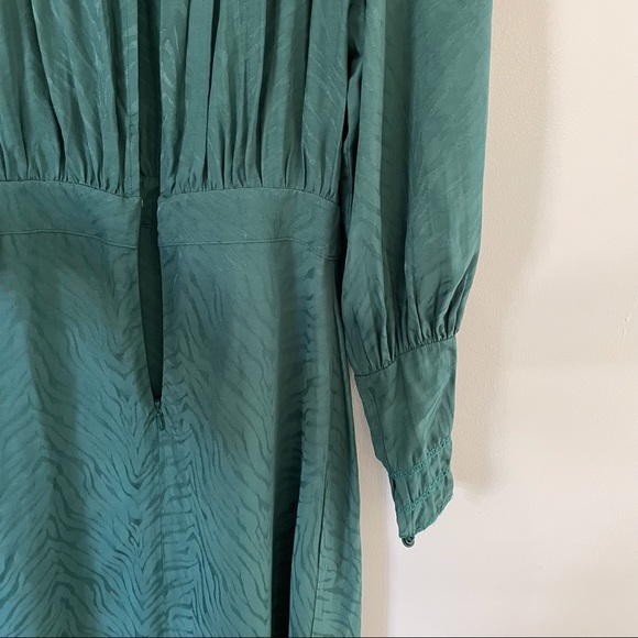 NWT Topshop Green Jacquard Midi dress Prairie dress size 4 - Picture 9 of 16